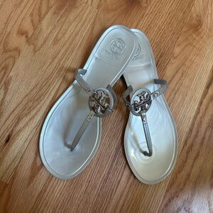 Tory Burch Mini Miller Jelly Silver Sandals